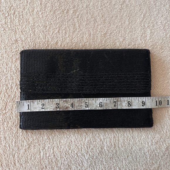 Vintage 1980s Minimalist Glam Black Beaded Clutch - Picture 13 of 15